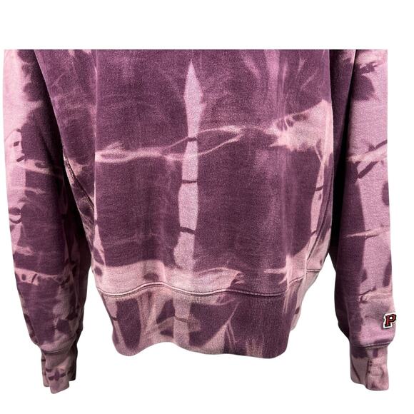 Victoria's Secret Pink Bleach-Dyed Sweatshirt Sz Medium Pink/Purple Oversized - Picture 7 of 9